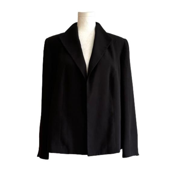 Isabella Blazer Jacket Black Open Front Lined Career Blazer Plus Size 14W - Picture 1 of 12